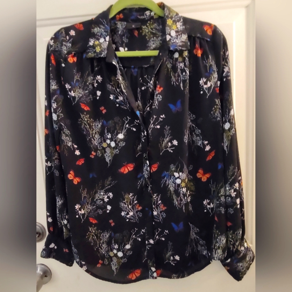 WORTHINGTON WOMEN'S SHEER FLORAL BLOUSE